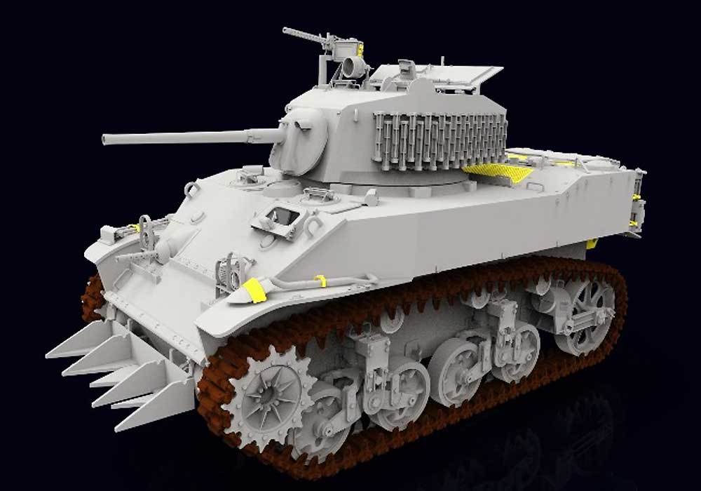 M5A1 スチュアート 軽戦車 後期型 プラモデル (クラッシーホビー 1/16 プラキット No.MC16006) 商品画像_3