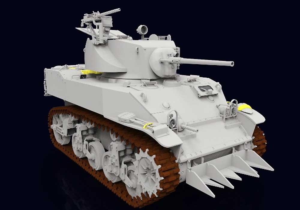 M5A1 スチュアート 軽戦車 後期型 プラモデル (クラッシーホビー 1/16 プラキット No.MC16006) 商品画像_4