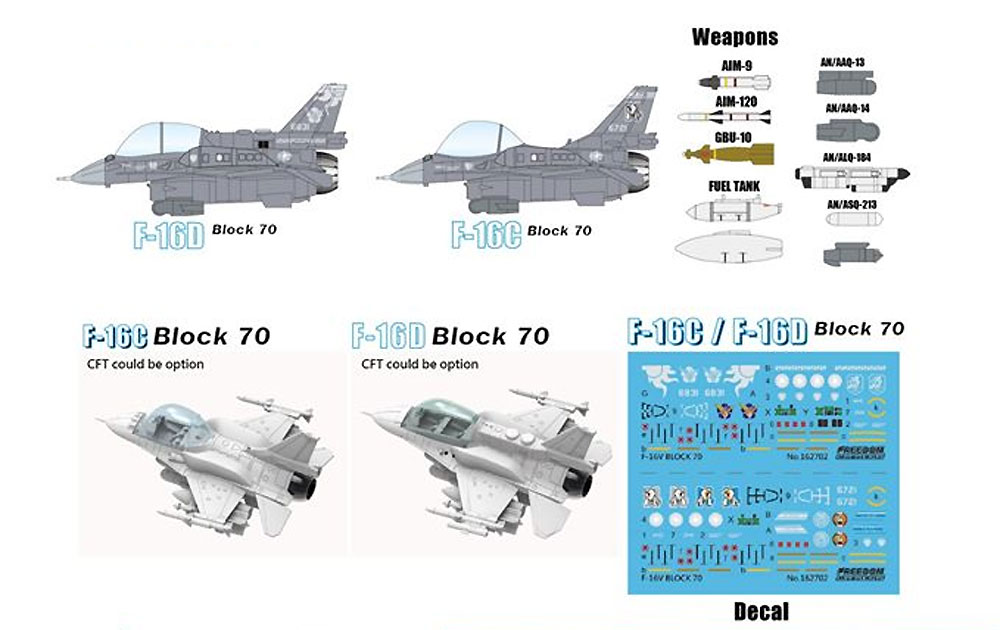 ROCAF F-16C/F-16D ブロック70 F-16V ヴァイパー プラモデル (フリーダムモデル コンパクトシリーズ No.162712) 商品画像_1