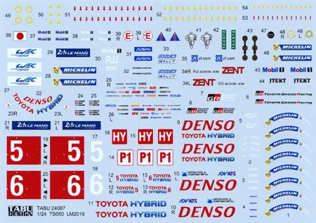 トヨタ TS050 ル・マン 2016 ロゴ デカール デカール (タブデザイン 1/24 デカール No.TABU-24087) 商品画像