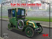 ICM 1/24 カーモデル ルノー タイプ AG 1910年 ロンドンタクシー