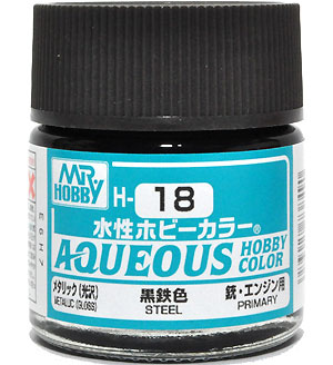 H-18 黒鉄色 (メタリック) 光沢 塗料 (GSIクレオス 水性ホビーカラー AQUEOUS No.H-018) 商品画像