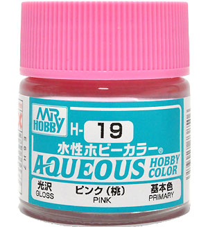 ピンク (桃） 光沢 (H-19） 塗料 (GSIクレオス 水性ホビーカラー AQUEOUS No.H-019) 商品画像