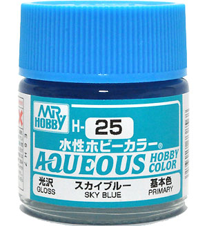 スカイブルー 光沢 (H-25） 塗料 (GSIクレオス 水性ホビーカラー AQUEOUS No.H-025) 商品画像