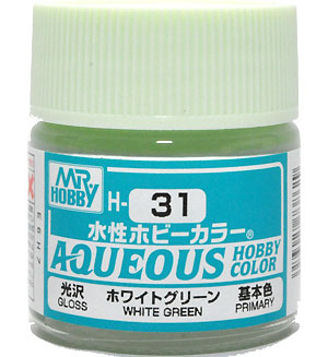 ホワイトグリーン 光沢　(H-31） 塗料 (GSIクレオス 水性ホビーカラー AQUEOUS No.H-031) 商品画像