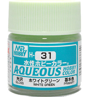 ホワイトグリーン 光沢　(H-31） 塗料 (GSIクレオス 水性ホビーカラー AQUEOUS No.H-031) 商品画像