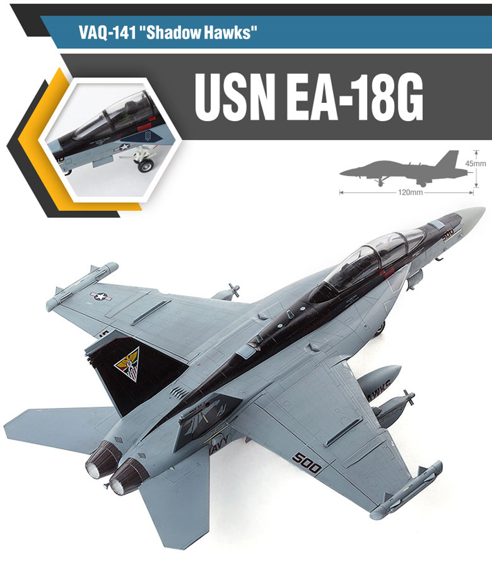 アメリカ海軍 EA-18G グラウラー VAQ-141 シャドーホークス プラモデル (アカデミー 1/72 Aircrafts No.12560) 商品画像_1