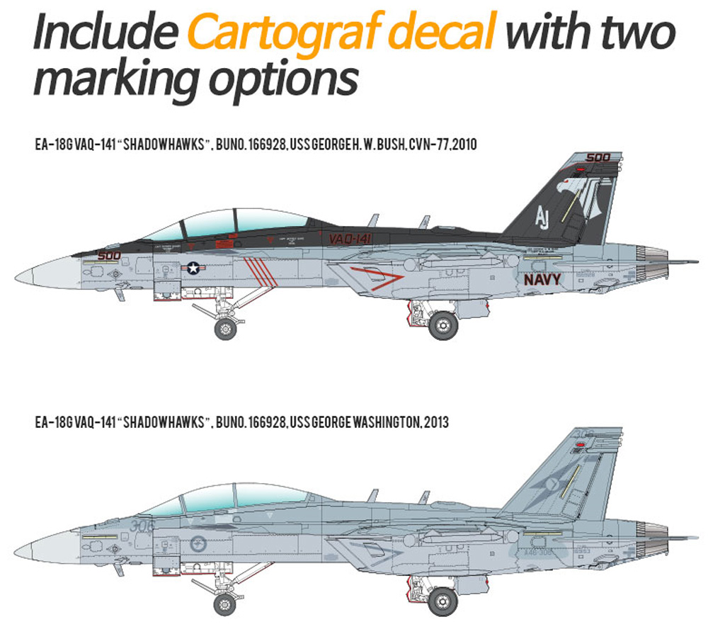 アメリカ海軍 EA-18G グラウラー VAQ-141 シャドーホークス プラモデル (アカデミー 1/72 Aircrafts No.12560) 商品画像_2