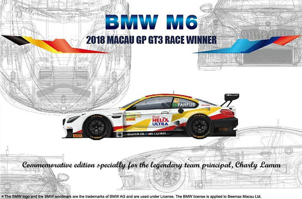 BMW M6 GT3 2018 マカオGP ウィナー プラモデル (NuNu 1/24 レーシングシリーズ No.PN24008) 商品画像