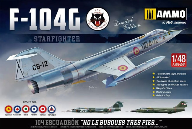 F-104G スターファイター プラモデル (アモ Limited Edition Plastic model kit No.A.MIG-8504) 商品画像