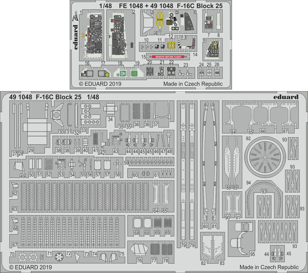 F-16C ファイティングファルコン ブロック25 エッチングパーツ エッチング (エデュアルド 1/48 エアクラフト用 カラーエッチング (49-×) No.491048) 商品画像_1