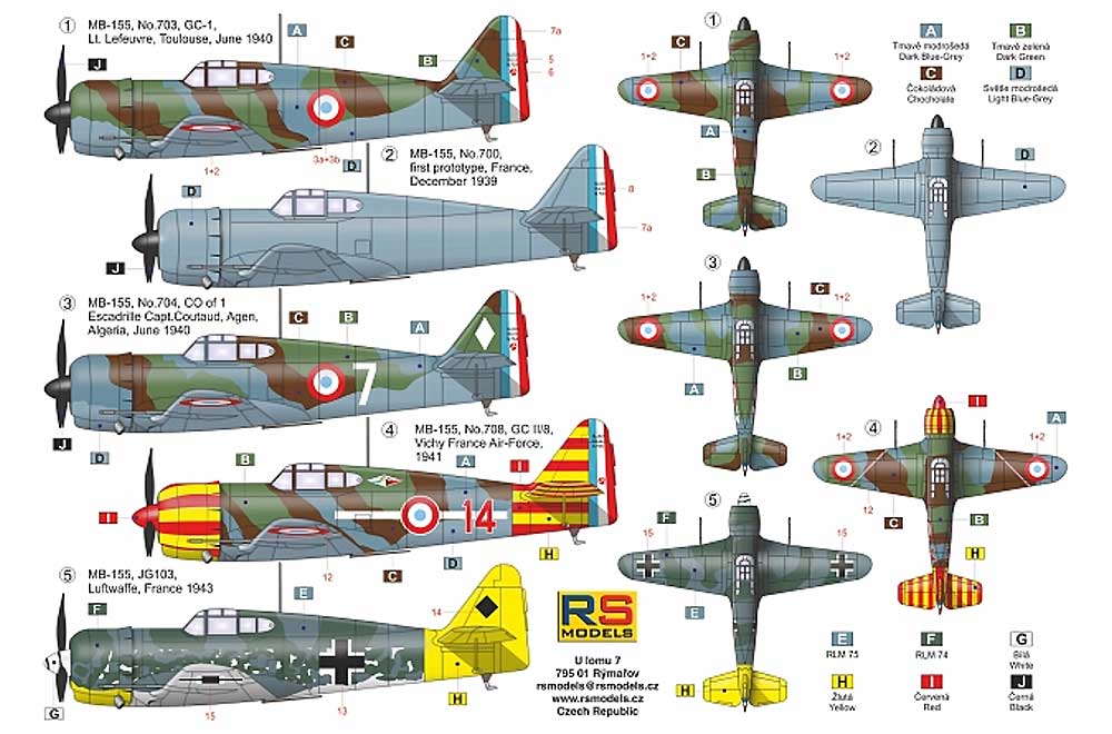 ブロック MB155 WW フランス戦闘機 プラモデル (RSモデル 1/72 エアクラフト プラモデル No.92248) 商品画像_1