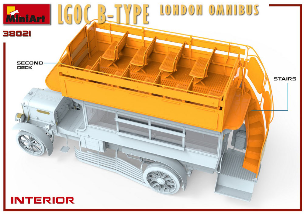 ロンドン 2階建てバス LGOC Bタイプ プラモデル (ミニアート 1/35 ミニチュアシリーズ No.38021) 商品画像_4