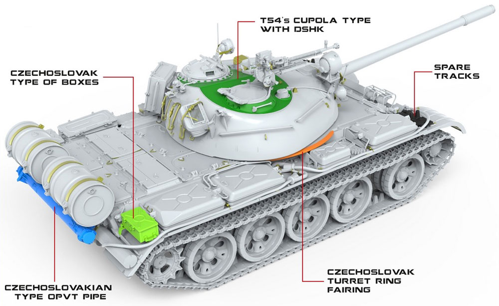 T-55 チェコスロバキア製 プラモデル (ミニアート 1/35 ミリタリーミニチュア No.37074) 商品画像_2