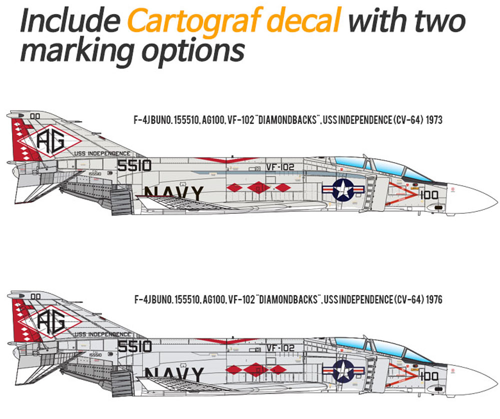 USN F-4J ファントム 2 VF-102 ダイヤモンドバックス プラモデル (アカデミー 1/48 Scale Aircrafts No.12323) 商品画像_2