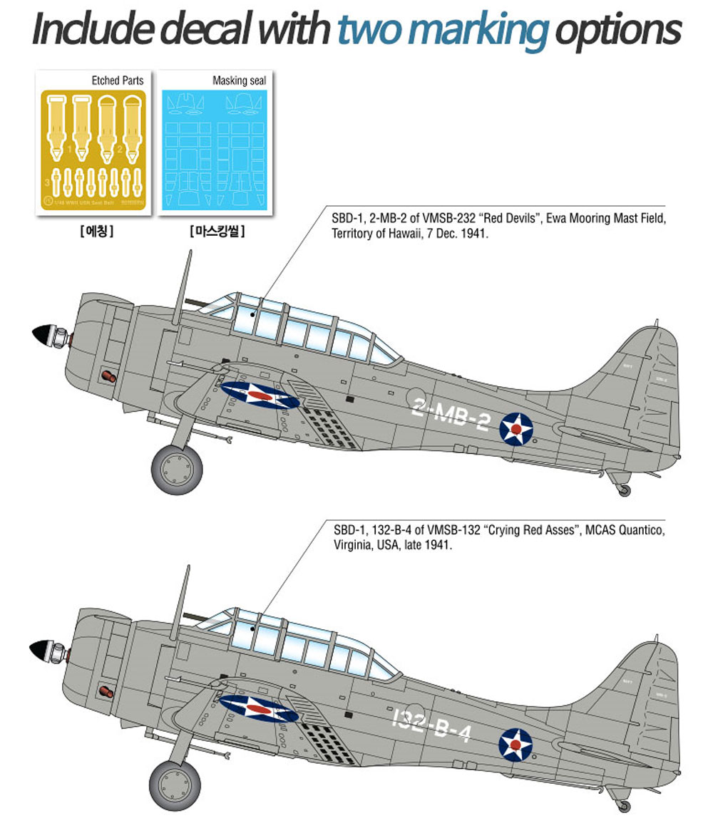 USMC SBD-1 ドーントレス パールハーバー プラモデル (アカデミー 1/48 Aircrafts No.12331) 商品画像_2