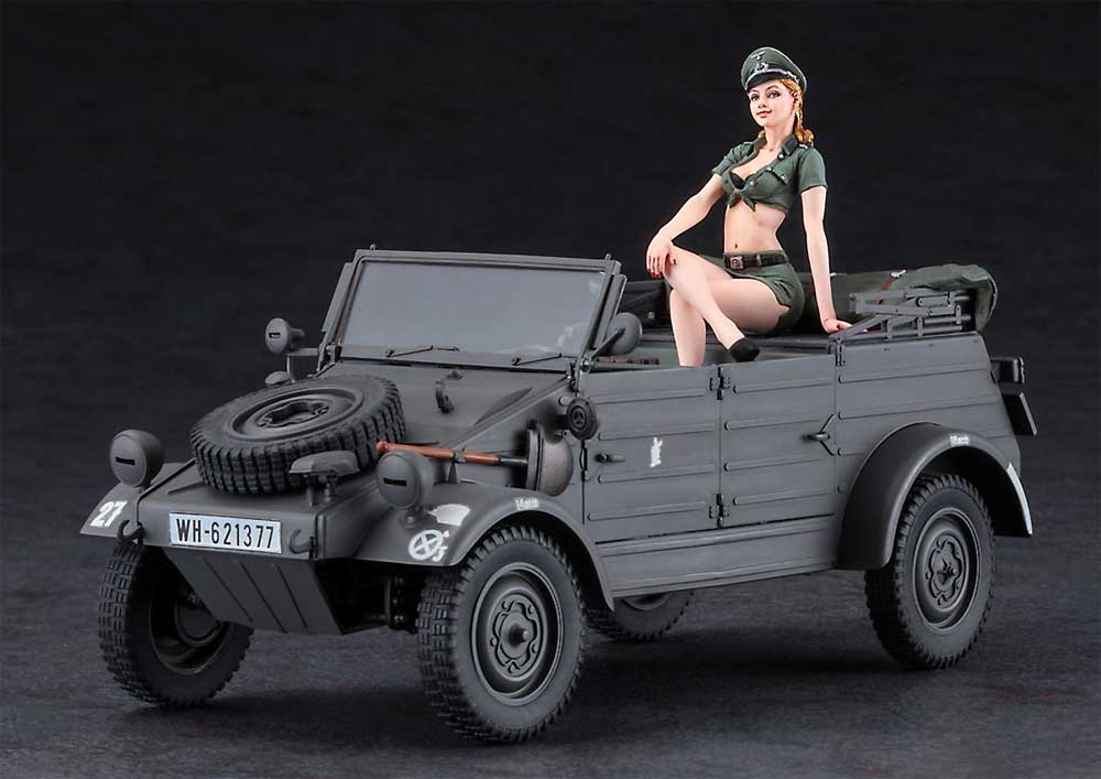 Pkw.K1 キューベルワーゲン 82型 w/ブロンドガールズフィギュア プラモデル (ハセガワ 1/24 自動車 限定生産 No.SP453) 商品画像_2