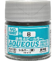 GSIクレオス 水性ホビーカラー AQUEOUS H-8 シルバー (銀） メタリック (光沢）