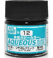 GSIクレオス 水性ホビーカラー AQUEOUS H-12 つや消しブラック つや消し