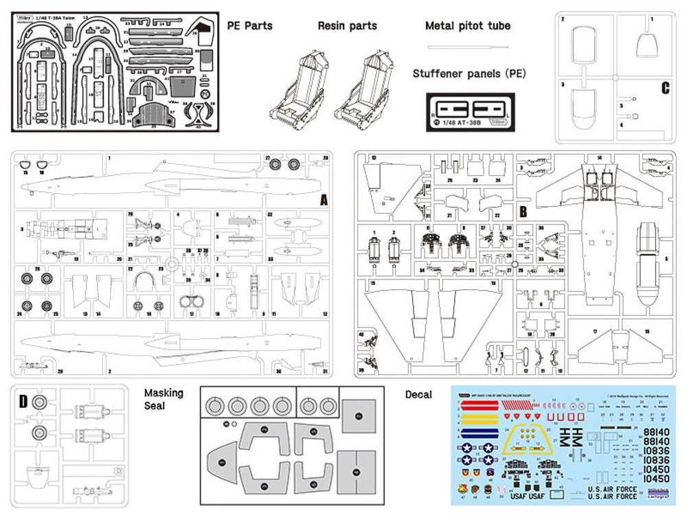 AT-38B タロン 戦闘飛行訓練用 高等訓練機仕様 プラモデル (ウルフパック ウルフパックデザイン プレミアムエディションキット No.WP10008) 商品画像_2