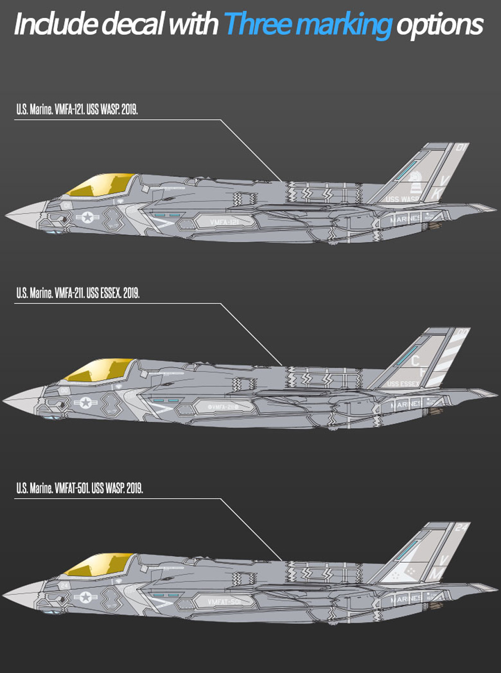 アメリカ海兵隊 F-35B ライトニング 2 VMFA-121 グリーンナイツ プラモデル (アカデミー 1/72 Aircrafts No.12569) 商品画像_1