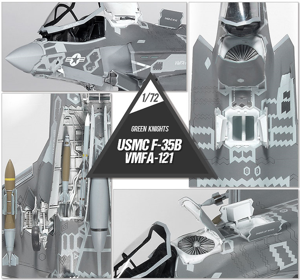 アメリカ海兵隊 F-35B ライトニング 2 VMFA-121 グリーンナイツ プラモデル (アカデミー 1/72 Aircrafts No.12569) 商品画像_3