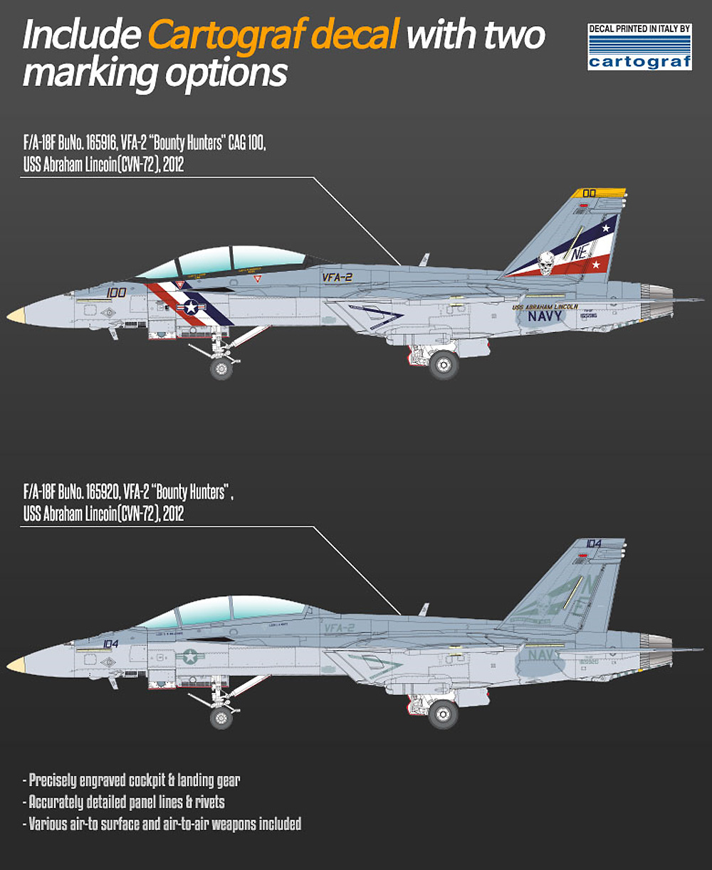 アメリカ海軍 F/A-18F スーパーホーネット VFA-2 バウンティハンターズ プラモデル (アカデミー 1/72 Aircrafts No.12567) 商品画像_1