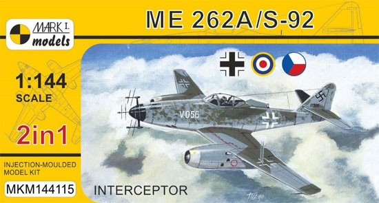 メッサーシュミット Me262A/S-92 迎撃機 2in1 プラモデル (MARK 1 MARK 1 models No.MKM144115) 商品画像