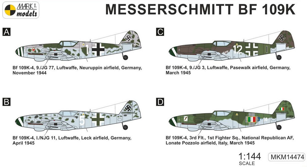 メッサーシュミット Bf109K-4 クーアフュルスト 2in1 プラモデル (MARK 1 MARK 1 models No.MKM14474) 商品画像_1