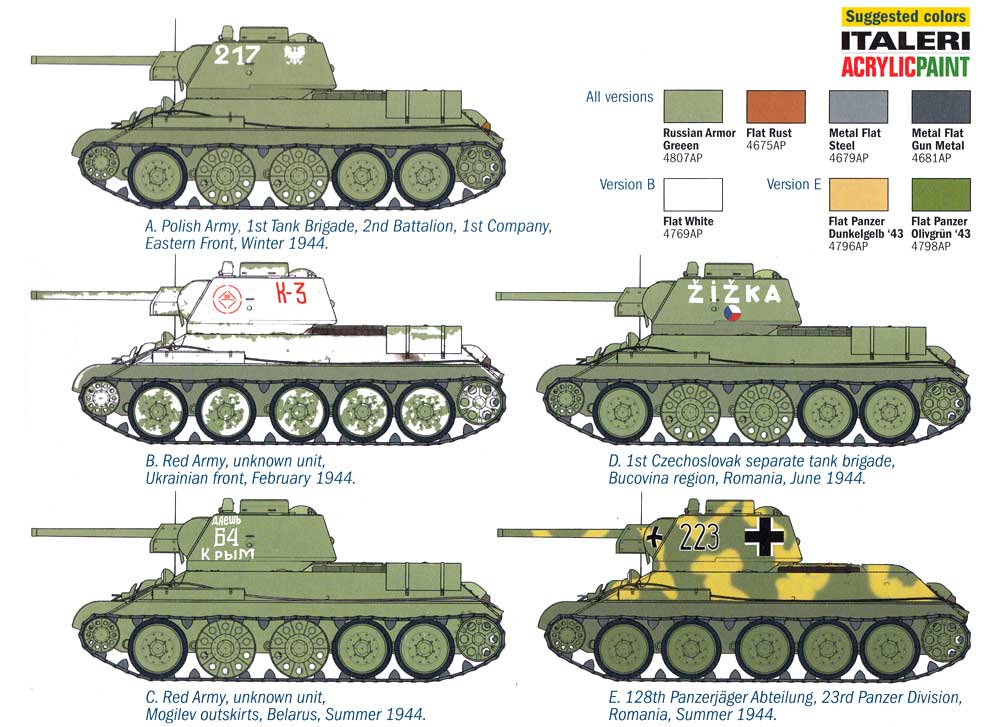 T-34/76 Model 1943 プラモデル (イタレリ 1/72 ミリタリーシリーズ No.	7078) 商品画像_1