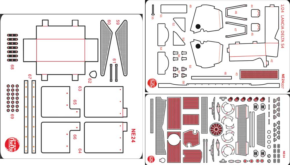 ランチア デルタ S4 '86 サンレモラリー用 ディテールアップパーツ エッチング (NuNu ディテールアップパーツシリーズ No.NE24007) 商品画像_1