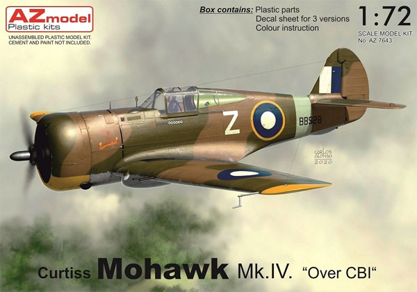 カーチス モホーク Mk.4 Over CBI プラモデル (AZ model 1/72 エアクラフト プラモデル No.AZ7643) 商品画像