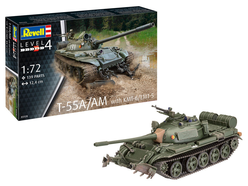 T-55A/AM w/KMT-6/EMT-5 プラモデル (レベル 1/72 ミリタリー No.03328) 商品画像_1