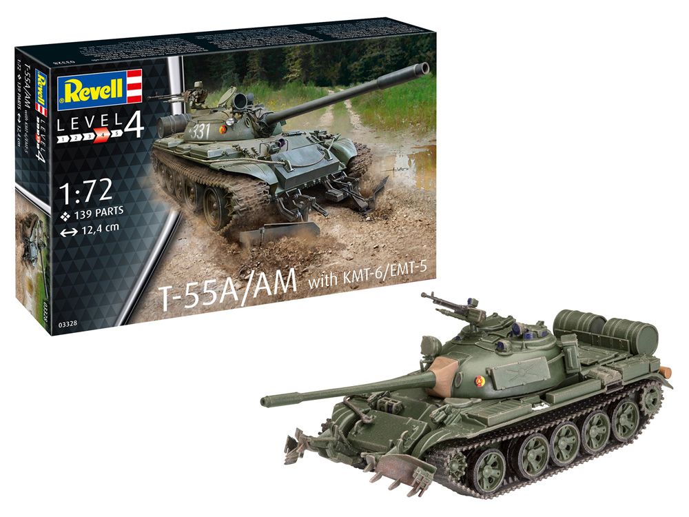 T-55A/AM w/KMT-6/EMT-5 プラモデル (レベル 1/72 ミリタリー No.03328) 商品画像_1