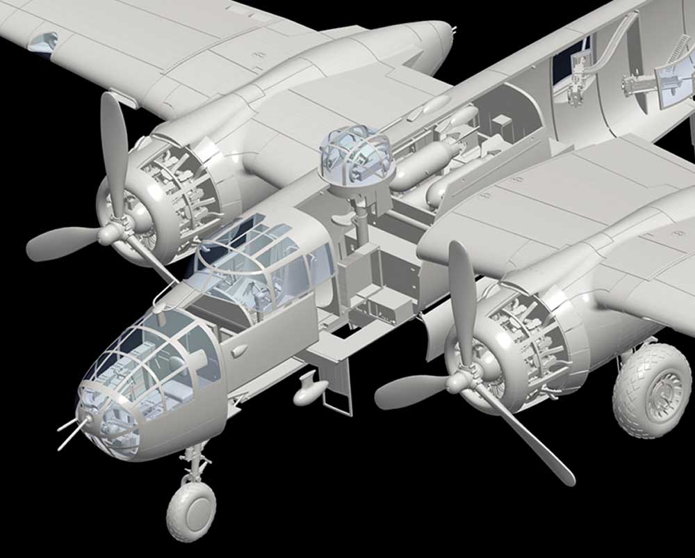 B-25J ミッチェル グラスノーズ over MTO プラモデル (HKモデル 1/32 エアクラフト No.01E024) 商品画像_4