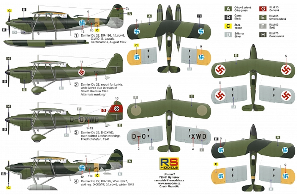 ドルニエ Do22 WW2 ドイツ、フィンランド、ラトビア プラモデル (RSモデル 1/72 エアクラフト プラモデル No.92244) 商品画像_2