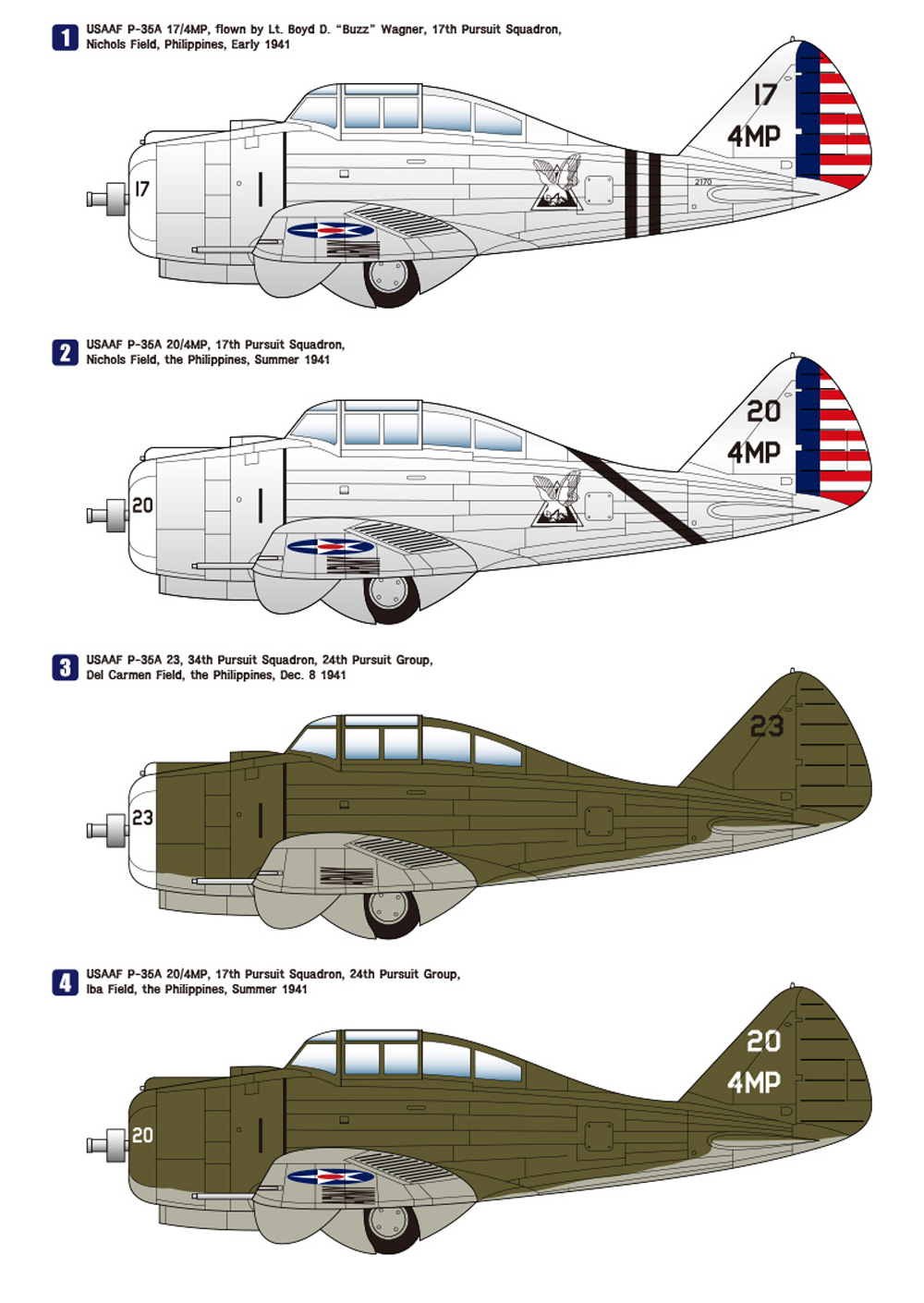 セバスキー P-35A USAAF プラモデル (ウルフパック ウルフパックデザイン プレミアムエディションキット No.WP14808) 商品画像_3