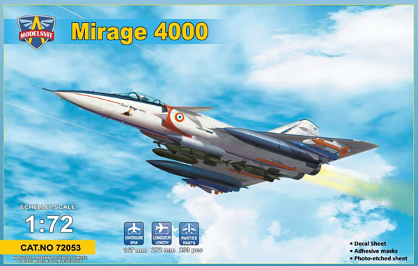ミラージュ 4000 試作戦闘機 w/武装 プラモデル (モデルズビット 1/72 エアクラフト プラモデル No.72053) 商品画像