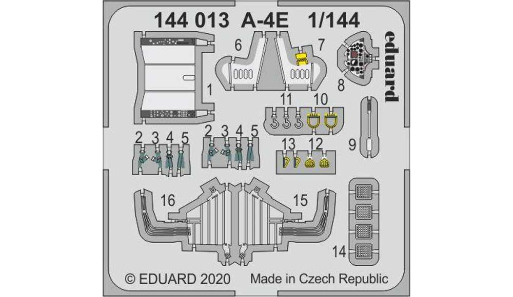 A-4E スカイホーク エッチングパーツ エッチング (エデュアルド 1/144 エアクラフト エッチング No.144013) 商品画像_1