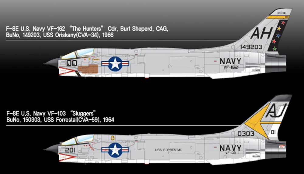 アメリカ海軍 F-8E クルセイダー VF-162 ザ・ハンターズ プラモデル (アカデミー 1/72 Scale Aircrafts No.12521) 商品画像_2