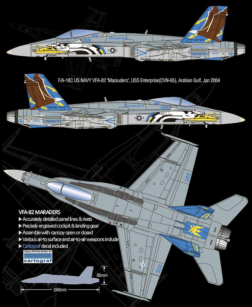 アメリカ海軍 F/A-18C ホーネット VFA-82 マローダーズ プラモデル (アカデミー 1/72 Aircrafts No.12534) 商品画像_2