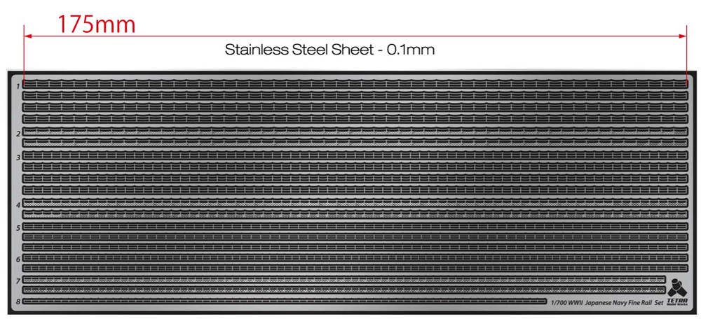 WW2 日本海軍 手すり (0.1mm) エッチング (テトラモデルワークス 艦船 エッチングパーツ No.SA-70016) 商品画像_1