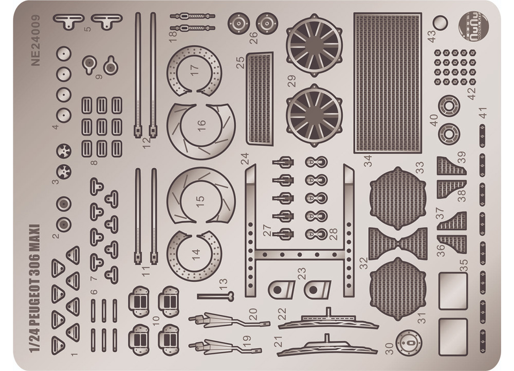 プジョー 306 マキシ 1996 モンテカルロラリー用 ディテールアップパーツ エッチング (NuNu ディテールアップパーツシリーズ No.NE24009) 商品画像_2
