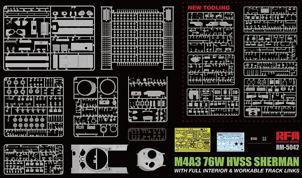 M4A3 76W HVSS シャーマン 中戦車 w/フルインテリア プラモデル (ライ フィールド モデル 1/35 Military Miniature Series No.5042) 商品画像_1