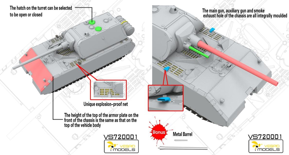 8号戦車 マウス V2 ドイツ 超重戦車 プラモデル (ヴェスピッドモデル 1/72 ミリタリー No.VS720001) 商品画像_1