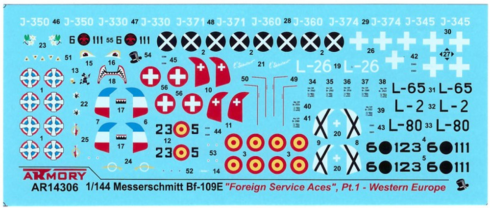 メッサーシュミット Bf109E フォーリンサービス パート1 西ヨーロッパ プラモデル (ARMORY 1/144 エアクラフト No.AR14306) 商品画像_2