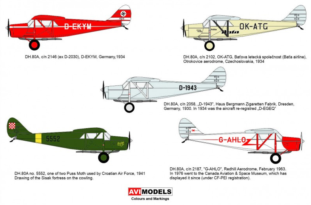 デ・ハビランド D.H.80 プス・モス ヨーロッパ上空 プラモデル (AVIモデル 1/72 エアクラフト プラモデル No.AVI72011) 商品画像_1