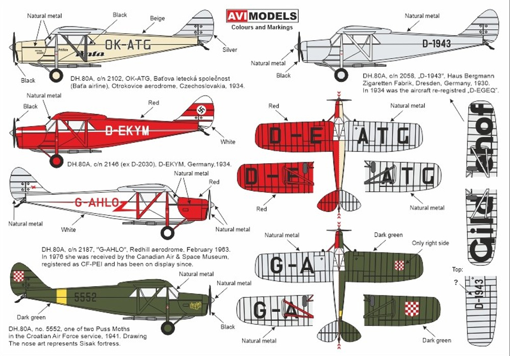 デ・ハビランド D.H.80 プス・モス ヨーロッパ上空 プラモデル (AVIモデル 1/72 エアクラフト プラモデル No.AVI72011) 商品画像_2