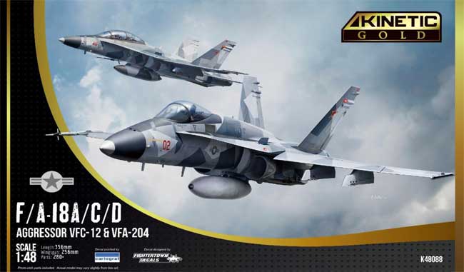 F/A-18A/C/D ホーネット VFC-12 & VFA-204 アグレッサー プラモデル (キネティック 1/48 エアクラフト プラモデル No.K48088) 商品画像