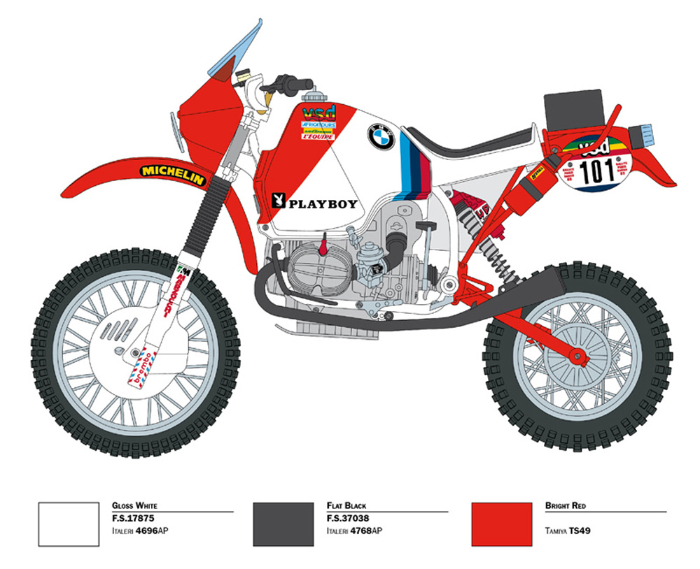 BMW R80G/S 1000 1985 パリ・ダカールラリー (日本語版組立説明書付属) プラモデル (イタレリ 1/9 オフロードバイク No.4641) 商品画像_1